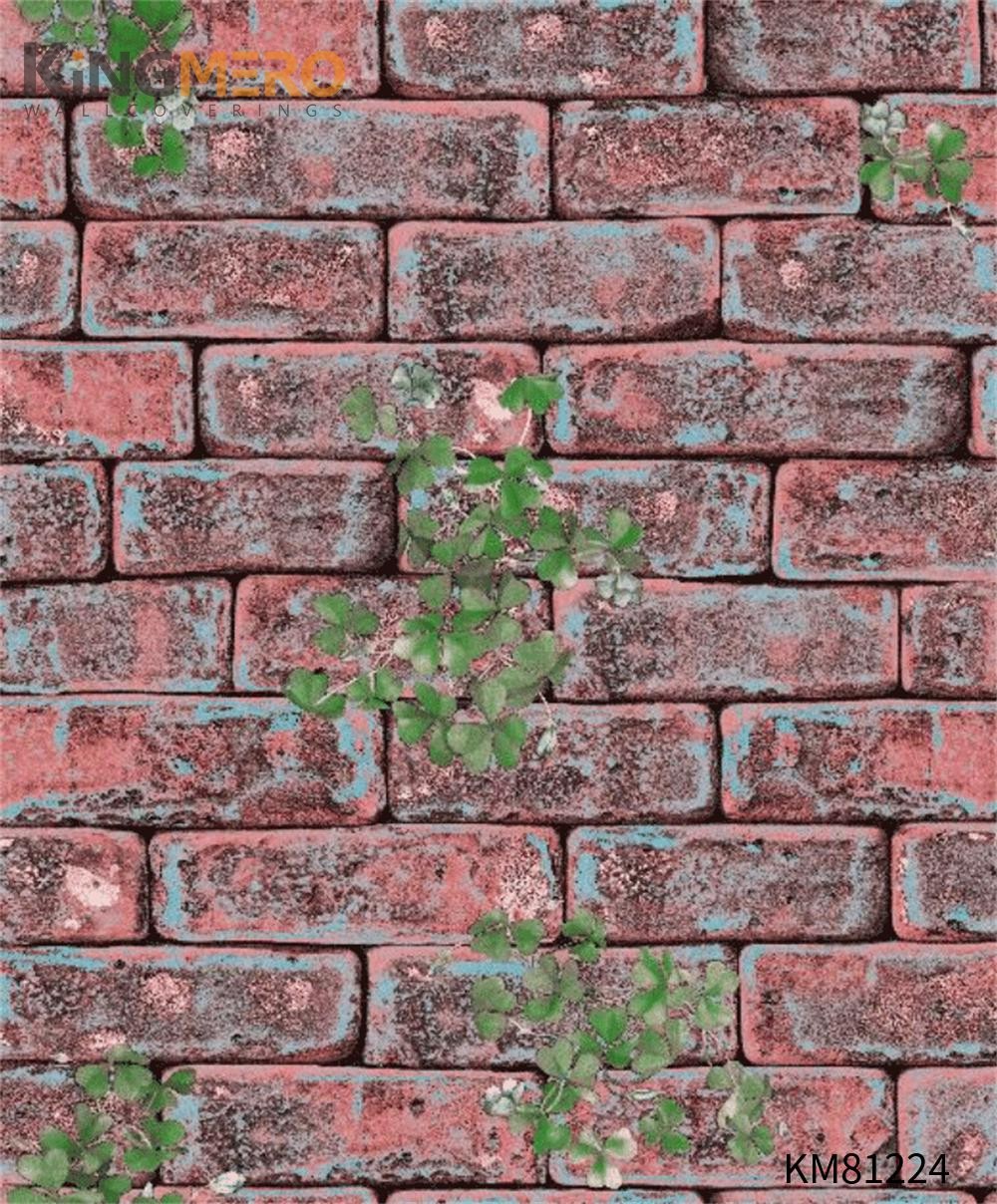 KINGMERO home decor hd wallpapers Affordable Brick Flocking Chinese Style Children Room 0.53*9.5M(±5%) PVC Wallpaper SKU:KM81224