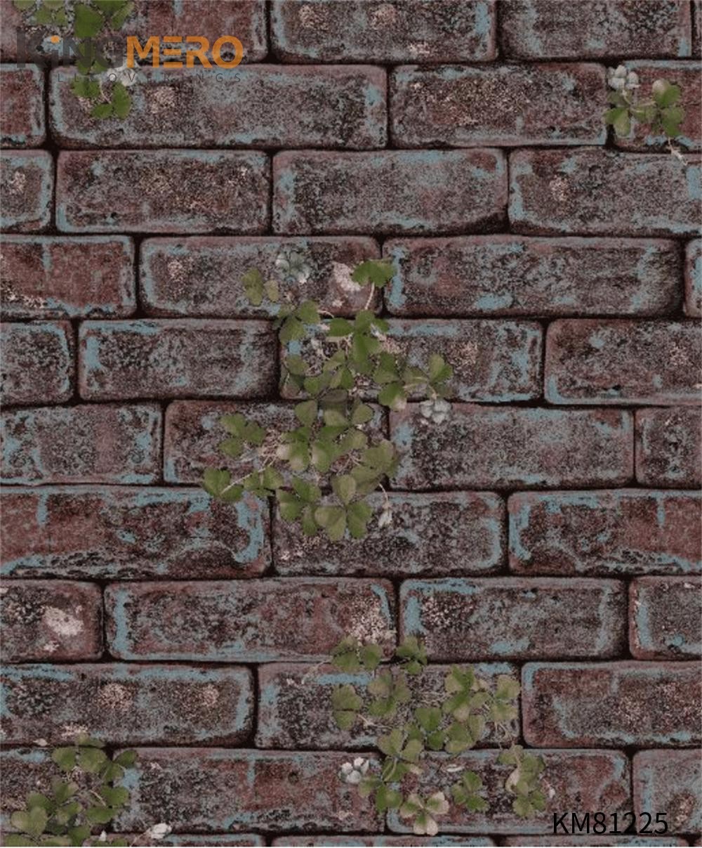 KINGMERO main wallpaper Affordable Brick Flocking Chinese Style Children Room 0.53*9.5M(±5%) PVC Wallpaper SKU:KM81225