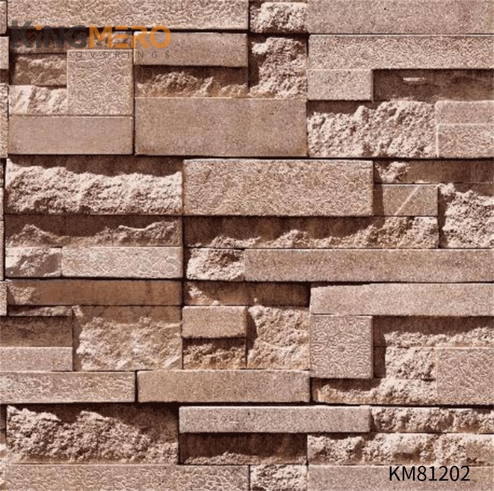 KINGMERO wallpaper borders for sale Affordable Brick Flocking Chinese Style Children Room 0.53*9.5M(±5%) PVC Wallpaper SKU:KM81202