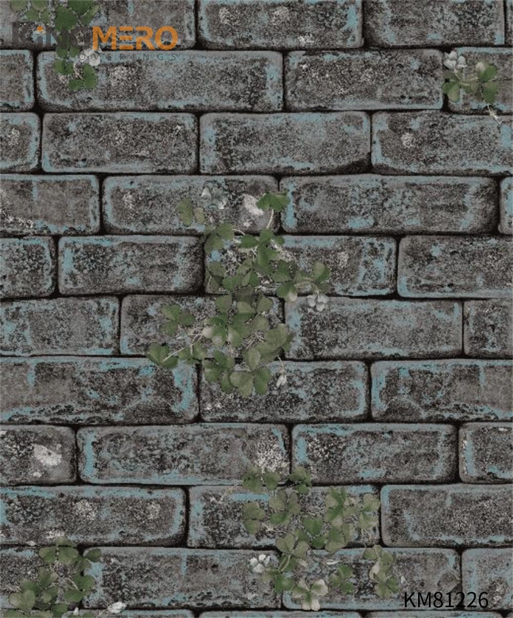 KINGMERO design wall paper Affordable Brick Flocking Chinese Style Children Room 0.53*9.5M(±5%) PVC Wallpaper SKU:KM81226
