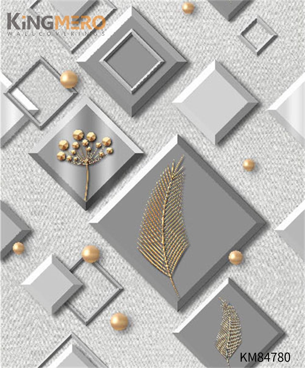 KINGMERO PVC Top G European Deep Embossed Geometric Household 0.53*9.5M(±5%) paper for walls decoration Wallpaper SKU:KM84780