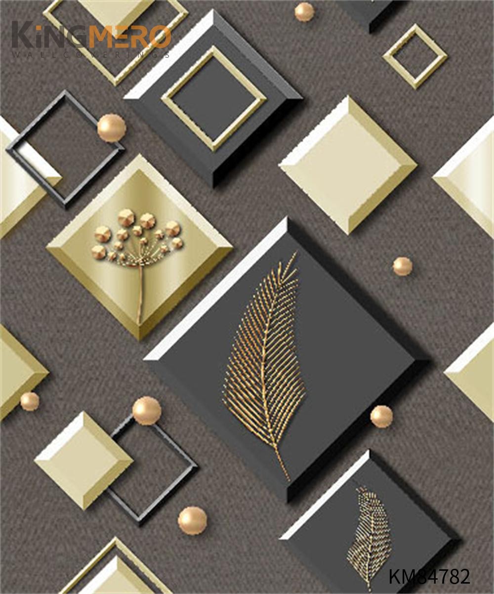 KINGMERO Deep Embossed Top G Geometric PVC European Household 0.53*9.5M(±5%) wallpaper for a bedroom Wallpaper SKU:KM84782