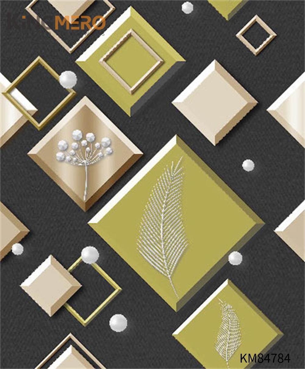 KINGMERO PVC Top G Deep Embossed Geometric European Household 0.53*9.5M(±5%) cheap wallpaper online store Wallpaper SKU:KM84784