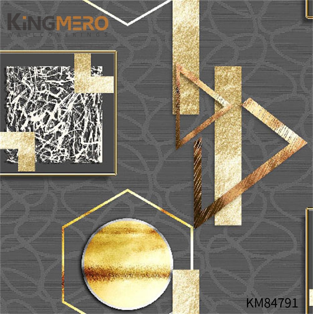 KINGMERO Top G PVC Geometric 0.53*9.5M(±5%) removable wallpaper sale Household Deep Embossed European Wallpaper SKU:KM84791