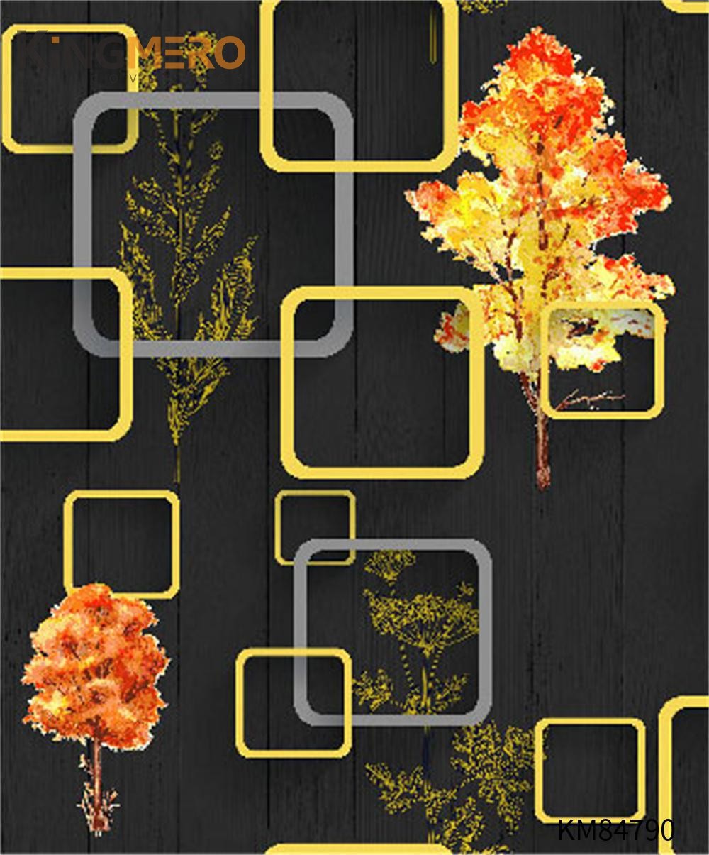 KINGMERO Top G PVC 0.53*9.5M(±5%) house of wallpaper European Household Geometric Deep Embossed Wallpaper SKU:KM84790