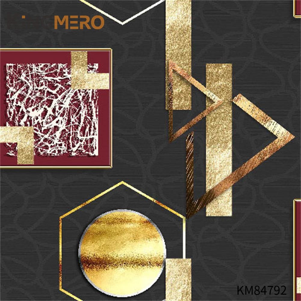 KINGMERO Top G PVC Geometric Deep Embossed 0.53*9.5M(±5%) retail wallpaper stores European Household Wallpaper SKU:KM84792