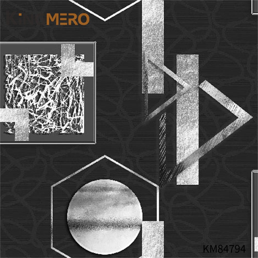KINGMERO Household 0.53*9.5M(±5%) home wallpaper samples Deep Embossed European Top G PVC Geometric Wallpaper SKU:KM84794