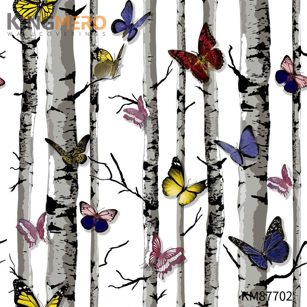 KINGMERO Simple 0.53*9.2M wallpaper purchase Embossing Pastoral Children Room PVC Flowers Wallpaper SKU:KM87702