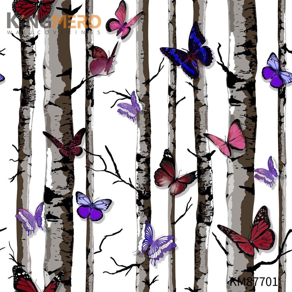 KINGMERO 0.53*9.2M wallpaper for a bedroom Flowers Embossing Pastoral Children Room Simple PVC Wallpaper SKU:KM87701