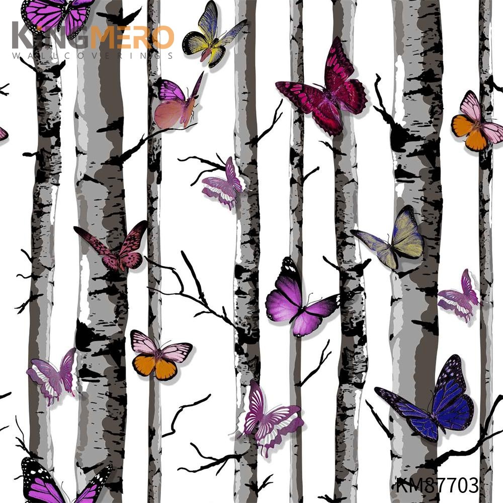 KINGMERO Simple PVC 0.53*9.2M buy wallpaper border Pastoral Children Room Flowers Embossing Wallpaper SKU:KM87703