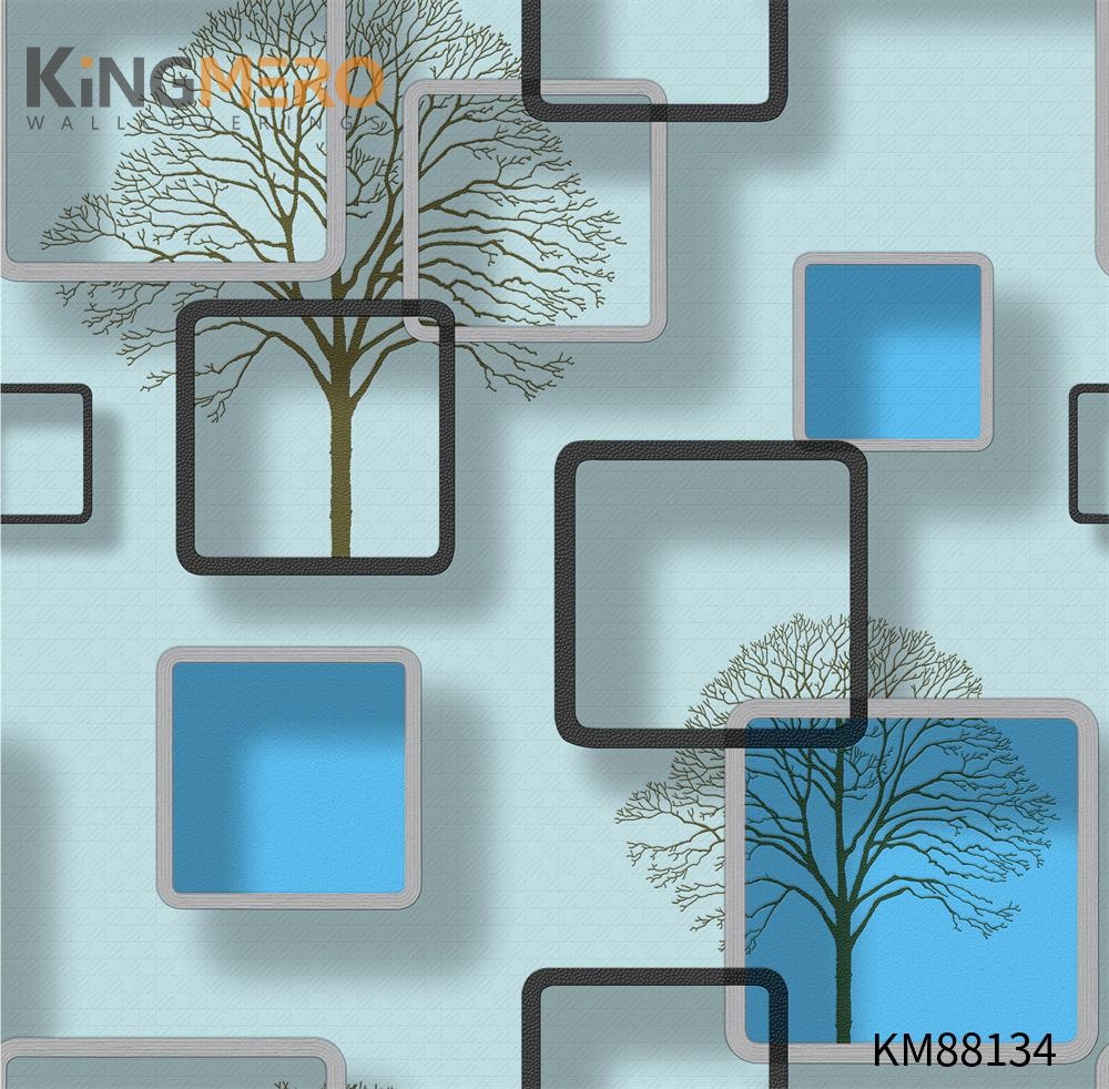 KINGMERO wallpaper for walls Wholesale Geometric Embossing Modern Kids Room 0.53*9.2M PVC Wallpaper SKU:KM88134
