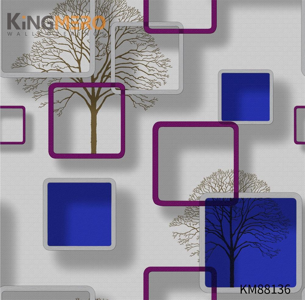 KINGMERO PVC Wholesale wall coverings Embossing Modern Kids Room 0.53*9.2M Geometric Wallpaper SKU:KM88136