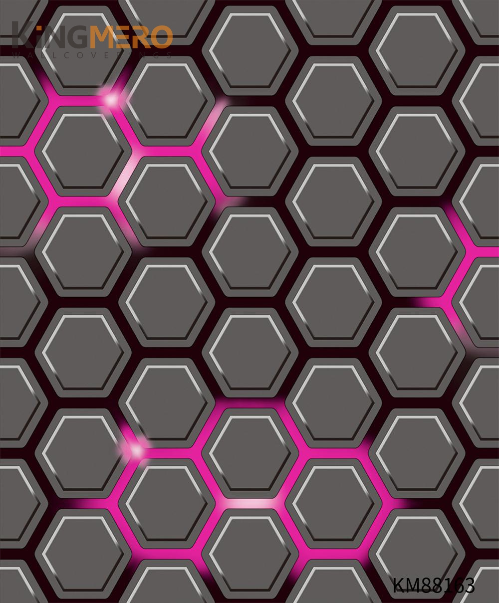KINGMERO Wholesale 0.53*9.2M unique wallpaper designs Embossing Modern Kids Room PVC Geometric Wallpaper SKU:KM88163