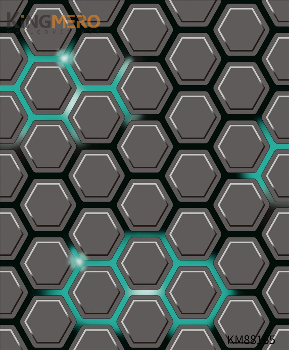 KINGMERO Wholesale PVC Geometric 0.53*9.2M unusual wallpaper for home Kids Room Embossing Modern Wallpaper SKU:KM88165