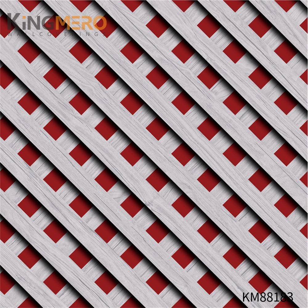 KINGMERO modern black wallpaper Wholesale Geometric Embossing Modern Kids Room 0.53*9.2M PVC Wallpaper SKU:KM88183