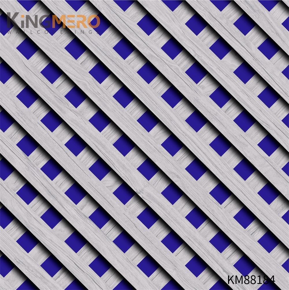 KINGMERO best wallpaper for living room Wholesale Geometric Embossing Modern Kids Room 0.53*9.2M PVC Wallpaper SKU:KM88184