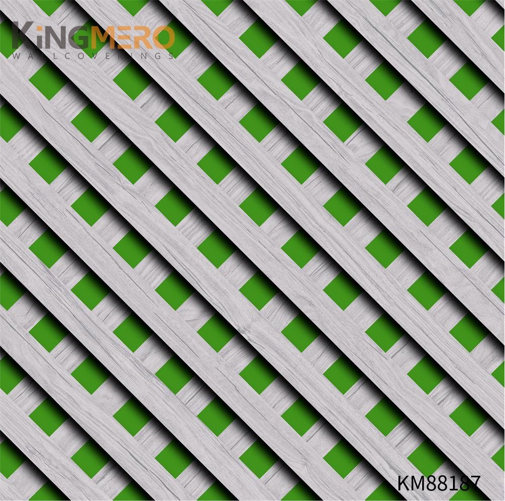 KINGMERO black border wallpaper Wholesale Geometric Embossing Modern Kids Room 0.53*9.2M PVC Wallpaper SKU:KM88187